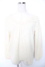 画像1: axes femme / 後ろレースニットトップス M 生成り Y-26-01-16-080-AX-TO-SZ-ZT629 (1)