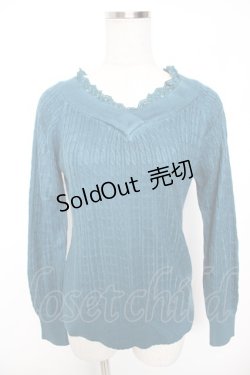 画像1: axes femme / Ｖネックニットプルオーバー M グリーン Y-26-01-16-083-AX-TO-SZ-ZY