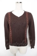 axes femme / はしごリボンニット M 茶 Y-26-01-16-085-AX-TO-SZ-ZY