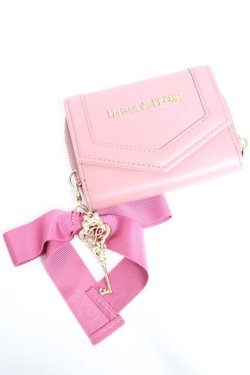 画像1: Maison de FLEUR / キーリボンミニウォレット  ピンク Y-26-01-16-012-LO-ZA-SZ-ZY
