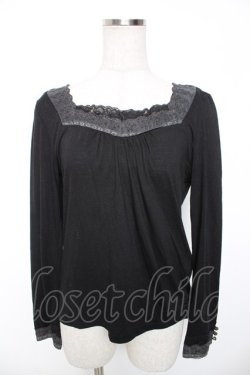 画像1: axes femme / グラデーションインナープルオーバー M 黒 Y-26-01-16-087-AX-TO-SZ-ZY