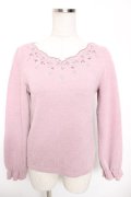 axes femme / お花刺繍ニットプルオーバー M ピンク Y-26-01-16-091-AX-TO-SZ-ZY