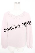 axes femme / お花刺繍ニットプルオーバー M ピンク Y-26-01-16-091-AX-TO-SZ-ZY