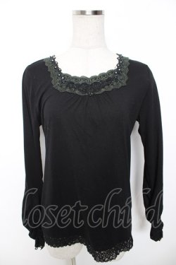 画像1: axes femme / 袖ギャザープルオーバー M 黒 Y-26-01-16-092-AX-TO-SZ-ZY