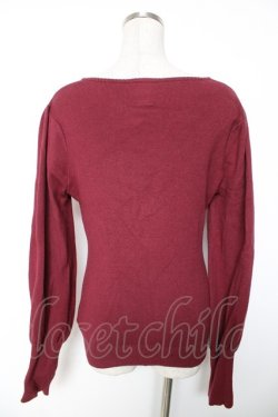 画像2: F&A / フロント開きニットプルオーバー F ボルドー Y-26-01-16-096-LO-TO-SZ-ZY