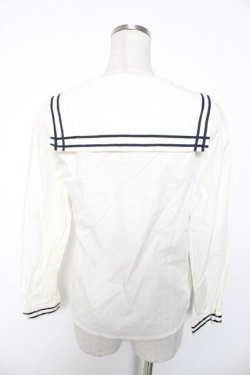 画像2: Fi.n.t / ダブルライン使いセーラーシャツ F アイボリー Y-26-01-16-098-CA-BL-SZ-ZY