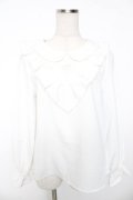 Ank Rouge / ヨークフリルハートくりぬきブラウス M 白 Y-26-01-16-099-CA-BL-SZ-ZY