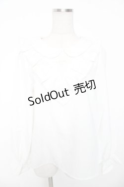 画像1: Ank Rouge / ヨークフリルハートくりぬきブラウス M 白 Y-26-01-16-099-CA-BL-SZ-ZS