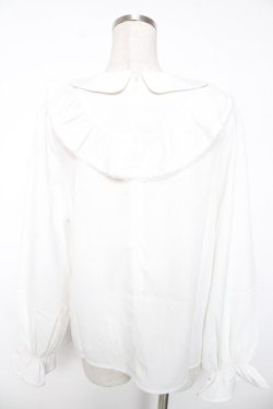 画像2: Ank Rouge / ヨークフリルハートくりぬきブラウス M 白 Y-26-01-16-099-CA-BL-SZ-ZY