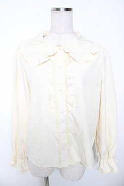 画像1: m petit by misako / AM マルエリフリルブラウス M 中薄橙 Y-26-01-16-100-LO-BL-SZ-ZY