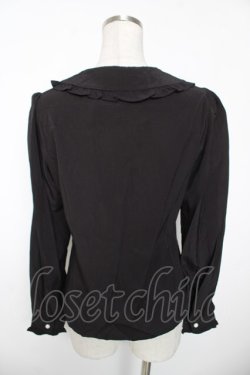 画像2: Ank Rouge / パールボタンフリルブラウス M 黒 Y-26-01-16-101-CA-BL-SZ-ZY