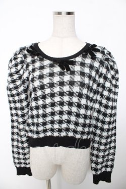画像1: An MILLE / 千鳥リボンニット F 黒 Y-26-01-16-106-EL-TO-SZ-ZY