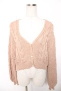 F&A / ドライフラワー釦テープヤーンカーディガン F ピンクベージュ Y-26-01-16-107-LO-TO-SZ-ZY