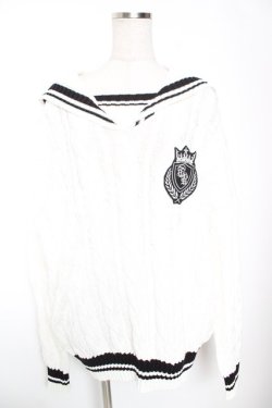 画像1: TRAVAS TOKYO / セーラーカラーエンブレムプルオーバー F ホワイト Y-26-01-16-110-PU-TO-SZ-ZY