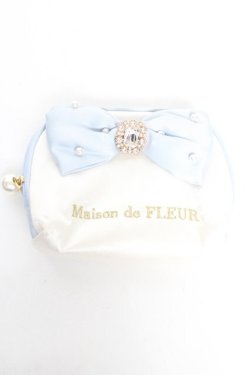 画像1: Maison de FLEUR / ウエディングビジュー ティッシュポーチ  ホワイト Y-26-01-16-014-LO-ZA-SZ-ZY