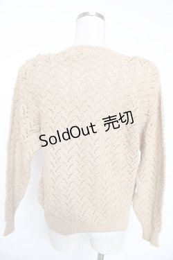 画像2: INGEBORG / カメリアモチーフ付きニット  ベージュ Y-26-01-16-117-LO-TO-SZ-ZT0205N