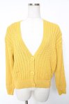 画像1: INGEBORG / メリヤス編みニットカーディガン  イエロー Y-26-01-16-119-LO-TO-SZ-ZT612 (1)