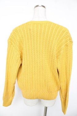 画像2: INGEBORG / メリヤス編みニットカーディガン  イエロー Y-26-01-16-119-LO-TO-SZ-ZY