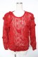 画像1: INGEBORG / カメリアモチーフ透かしニット  赤 Y-26-01-16-120-LO-TO-SZ-ZY (1)