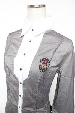 画像3: Ozz Croce / エンブレムワッペンブラウス  グレー Y-26-01-16-126-OO-TO-SZ-ZY