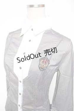 画像3: Ozz Croce / エンブレムワッペンブラウス  グレー Y-26-01-16-126-OO-TO-SZ-ZS