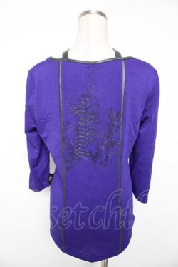 画像2: Ozz Croce / 胸元クロス五分袖トップス  紫 Y-26-01-16-127-OO-TO-SZ-ZY