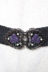 画像1: axes femme POETIQUE / ハートローズゴムベルト  黒 Y-26-01-16-015-AX-ZA-SZ-ZT636-F005 (1)