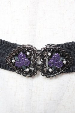 画像1: axes femme POETIQUE / ハートローズゴムベルト  黒 Y-26-01-16-015-AX-ZA-SZ-ZY