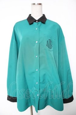 画像1: NieR Clothing / 配色BIGシャツ  グリーン Y-26-01-16-132-PU-BL-SZ-ZY