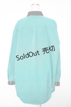画像2: NieR Clothing / 配色BIGシャツ  グリーン Y-26-01-16-132-PU-BL-SZ-ZY