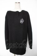 NieR Clothing / 刺繍ロングニット L 黒 Y-26-01-16-133-PU-TO-SZ-ZY