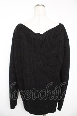 画像2: NieR Clothing / 刺繍ロングニット L 黒 Y-26-01-16-133-PU-TO-SZ-ZY