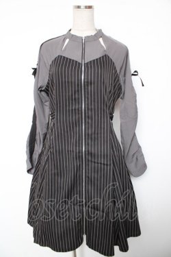 画像1: axes femme POETIQUE / ドロストスリーブアーミーワンピース M 黒 Y-26-01-16-137-AX-OP-SZ-ZY