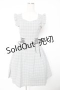 Amavel / Wレースアップチェックワンピース F グレー Y-26-01-16-142-CA-OP-SZ-ZY