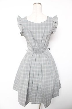 画像2: Amavel / Wレースアップチェックワンピース F グレー Y-26-01-16-142-CA-OP-SZ-ZY