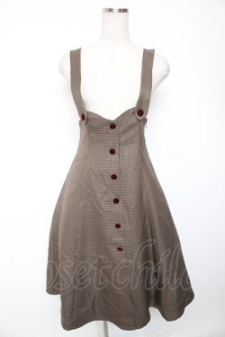 画像1: Fi.n.t / サスペンダー付きハイウエストチェックスカート F ブラウン Y-26-01-16-143-CA-OP-SZ-ZY