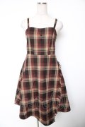 Fi.n.t / ブランケットチェックフレアージャンスカ F ブラウン Y-26-01-16-144-CA-OP-SZ-ZY