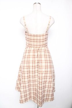 画像2: Fi.n.t / フロントレースアップチェックジャンスカ ｆ ベージュ×ブラウン Y-26-01-16-145-CA-OP-SZ-ZY