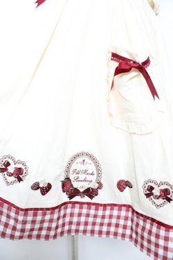 画像3: Amavel / StrawberryBasketエプロンジャンパースカート F アイボリー Y-26-01-16-146-CA-OP-SZ-ZY