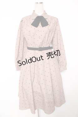 画像1: an another angelus / タイ付きミックスドットワンピース F ピンクベージュ Y-26-01-16-148-CA-OP-SZ-ZY