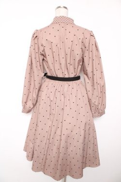 画像2: an another angelus / タイ付きミックスドットワンピース F ピンクベージュ Y-26-01-16-148-CA-OP-SZ-ZY