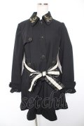 axes femme / ビジュー襟トレンチコート M 黒 Y-26-01-16-152-AX-CO-SZ-ZY
