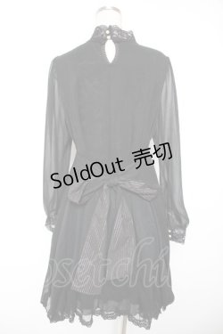 画像2: FRILL / シフォン重ねプリントワンピース  黒 Y-26-01-16-155-HN-OP-SZ-ZY