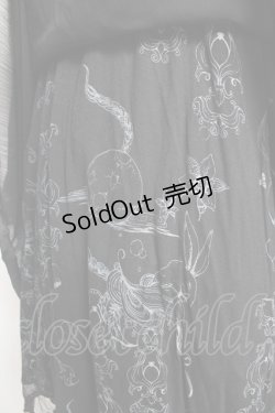 画像4: FRILL / シフォン重ねプリントワンピース  黒 Y-26-01-16-155-HN-OP-SZ-ZY