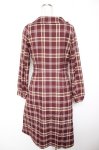 画像2: Fi.n.t / ブランケットチェックスカーフタイワンピース F ワイン Y-26-01-16-160-CA-OP-SZ-ZT627 (2)