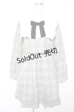 画像1: Ank Rouge / チェック柄ヨークフリルSET/UPワンピース M グレー Y-26-01-16-163-CA-OP-SZ-ZY