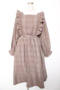 m petit by misako / CHKフリルOPナガ ワンピース M 中茶 Y-26-01-16-165-LO-OP-SZ-ZY