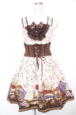 画像1: ALICE and the PIRATES / 天幕裏の赤ずきん柄ジャンパースカートII  ベージュ Y-26-01-16-169-PA-OP-SZ-ZY