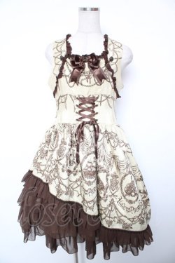 画像1: ALICE and the PIRATES / Rose’s prisoner in Pirates ship柄ジャンパースカートI  ゴールド Y-26-01-16-171-PA-OP-SZ-ZY