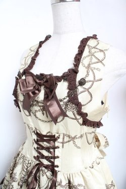 画像3: ALICE and the PIRATES / Rose’s prisoner in Pirates ship柄ジャンパースカートI  ゴールド Y-26-01-16-171-PA-OP-SZ-ZY